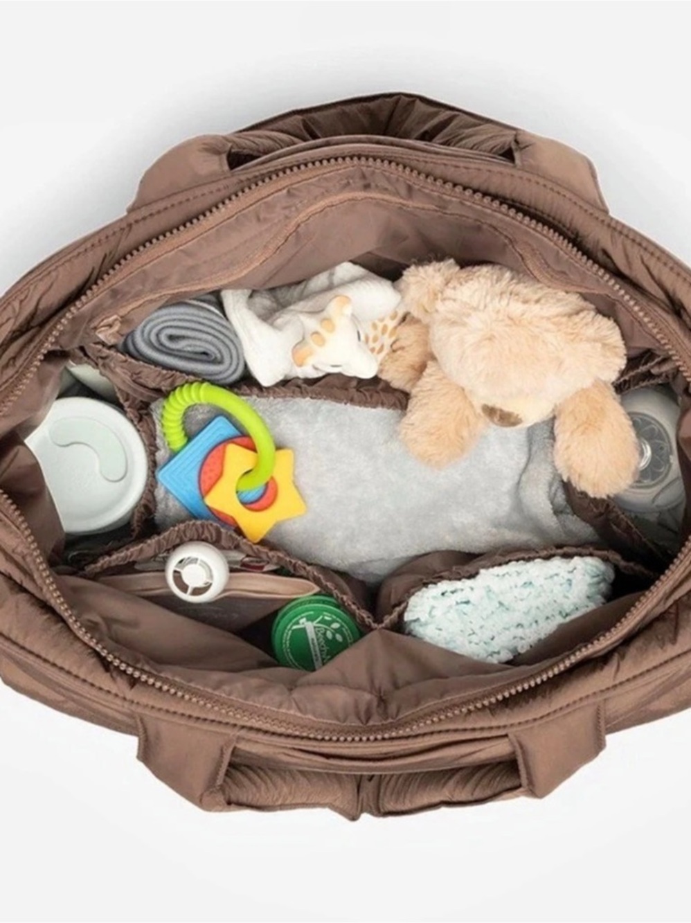Calpak Luka Expandable Laptop Tote Brown Diaper Bag